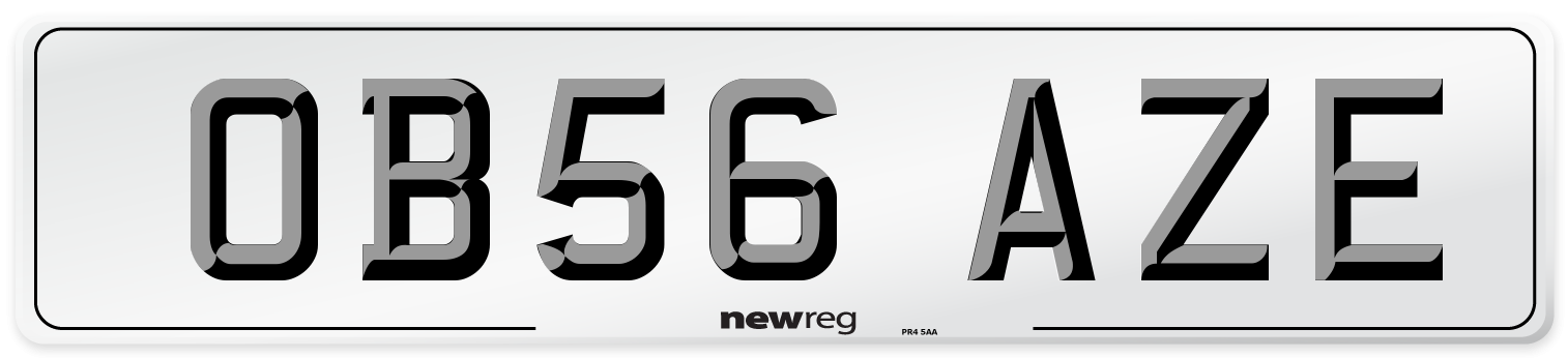 OB56 AZE Number Plate from New Reg